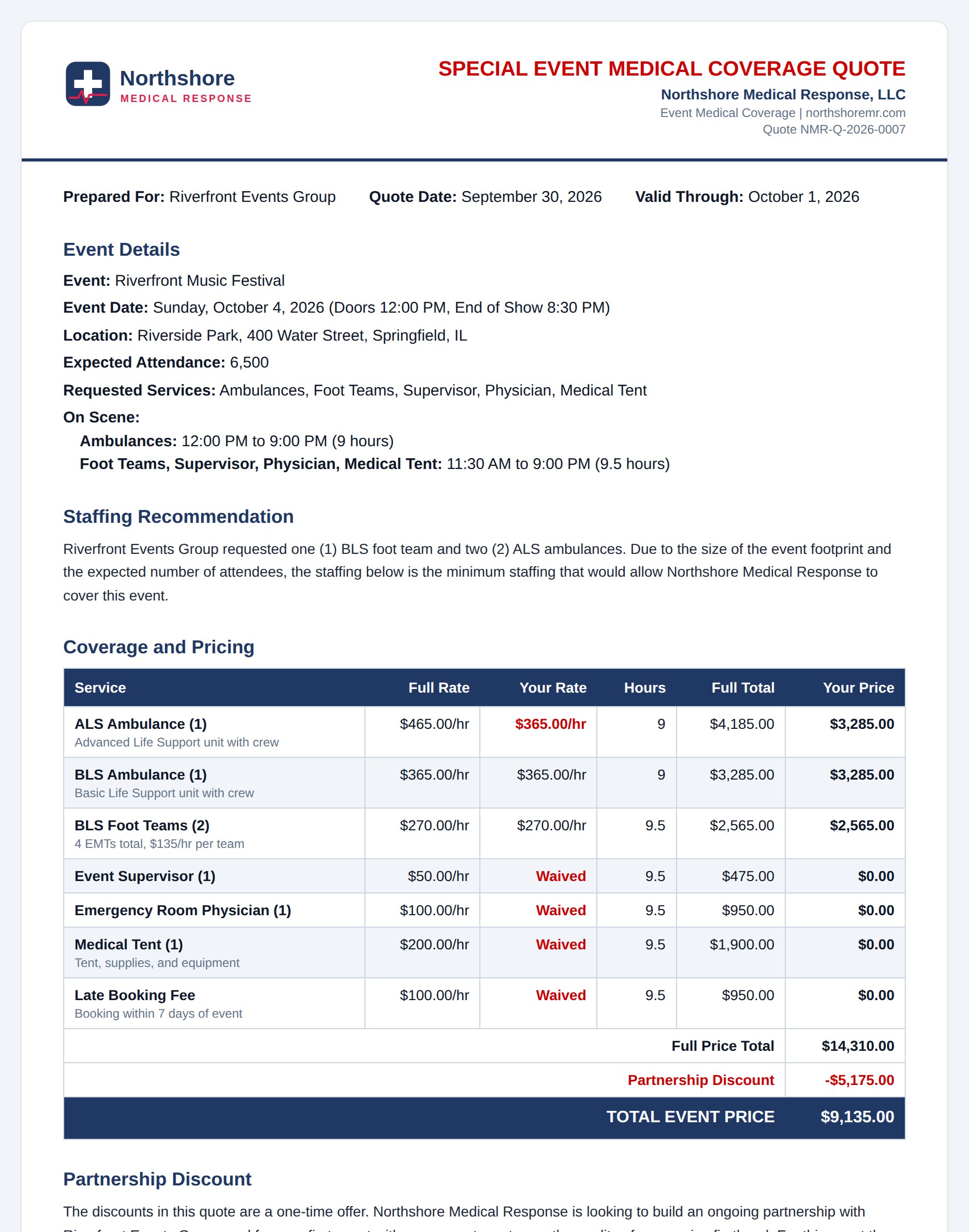 Client quote acceptance page